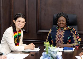 Vice President of Ghana, Professor Jane Naana Opoku-Agyemang (right)
