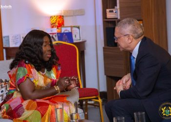 The Minister for Trade, Agribusiness and Industry, Elizabeth Ofosu-Adjare, with the British High Commissioner to Ghana, Dr Christian Rogg.
