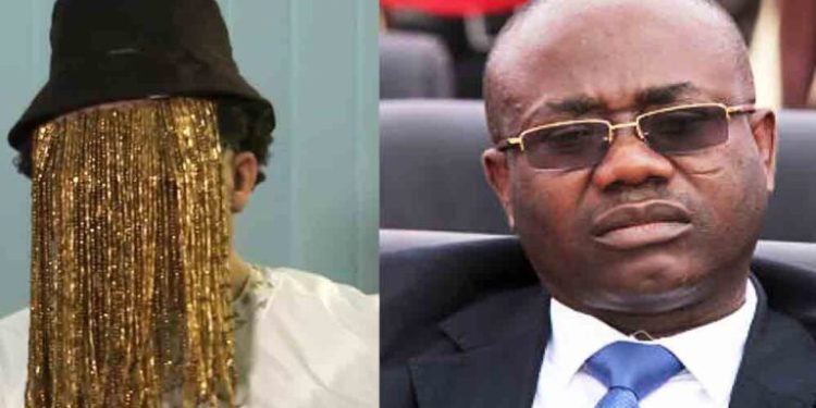 Tiger Eye PI CEO, Anas Aremeyaw Anas [Left], former President of Ghana Football Association, Kwesi Nyantakyi [Right].