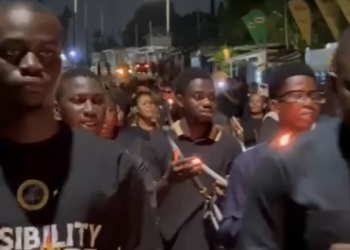 UNIMAC-IJ students during the vigil procession