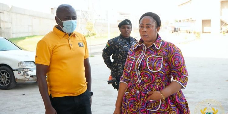 Greater Accra Regional Minister, Linda Ocloo, with her technical team