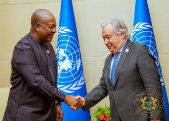 President John Dramani Mahama with United Nations Secretary-General António Guterres