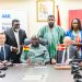 AAK Ghana Limited officials with Minister of Agric, Eric Opoku and his Deputy John Dumelo.