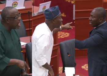 Samuel Atta-Mills, the MP for Komenda Edina Eguafo Abrem (left), Bawku Central MP, Mahama Ayariga (middle) and MP for Effutu, Alexander Afenyo-Markin (right)