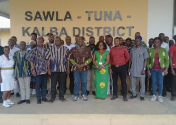 GHS officials with staff of Sawla hospital