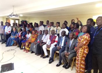 Participants at the 2026 Annual General and Scientific Meetings of the Paediatric Society of Ghana pose for a group photograph during the pre‑conference session in Koforidua.(Credit: GNA) 