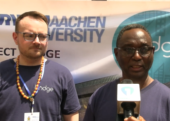 Project Coordinator for BRIDGE, Florian Balmes (left) and former Head of the Centre for Settlements Studies at KNUST, Prof. Divine Ahadzie