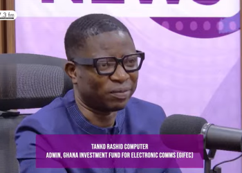 Administrator of the Ghana Investment Fund for Electronic Communications (GIFEC), Rashid Tanko-Computer