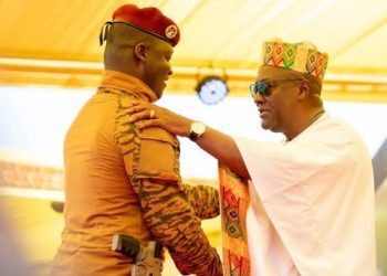 Burkina Faso’s leader, Captain Ibrahim Traoré (left) and President John Dramani Mahama  (Right), at his inauguration