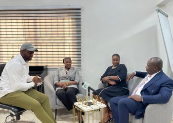 CEO of Caveman Watches, Anthony Dzamefe, with management of Channel One TV and CitiFM