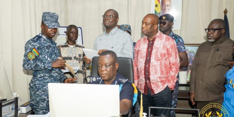 Dr. Ato Forson with customs officials