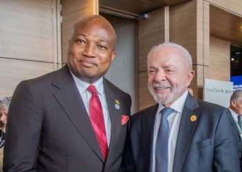 Ghana’s Minister for Foreign Affairs, Samuel Okudzeto Ablakwa with Brazil’s President, Luiz Inácio Lula da Silva