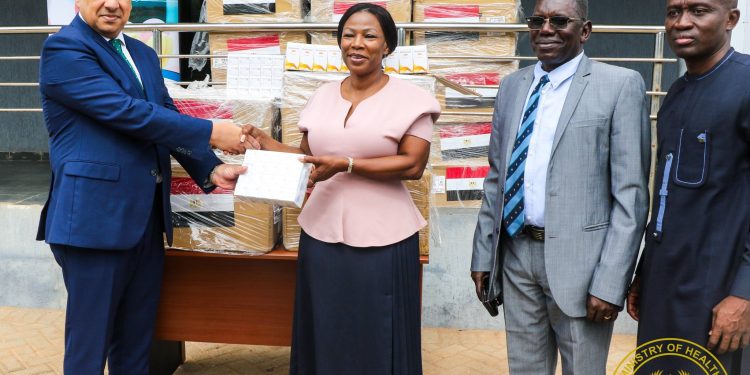 Egyptian Ambassador to Ghana, Wael Fathy Ahmed(left), Deputy Minister of Health, Dr. Grace Ayensu-Danquah(2nd from right)