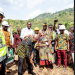 James Gunu, Volta regional minister, cutting the sod for the earmarked projects.