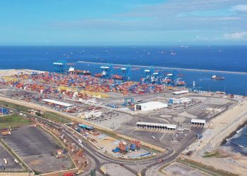 Aerial shot of the Tema Habour
