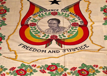 Independence Day Commemorative Textile. Photograph: www.worthpoint.com