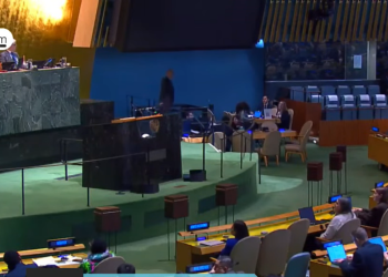 UN General Assembly during the voting on the reparation motion