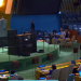 UN General Assembly during the voting on the reparation motion