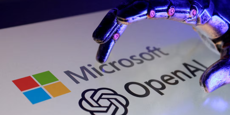 Open AI and Microsoft logos are seen in this illustration taken on September 12, 2025. REUTERS/Dado Ruvic/Illustration/File Photo Purchase Licensing Rights