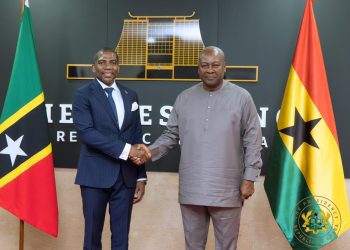 President Mahama [right] with St Kitts PM