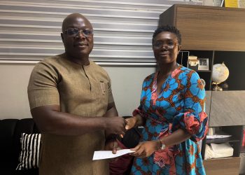 Deputy Managing Director of InvestCorp Asset Management Limited, Mr. Kwabena Apeagyei, and Kafui Kuwornoo, Coordinator of CSR, Citi FM Foundation