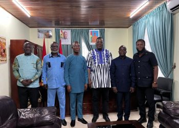 (From Left to Right); Urbain DABIRE, Second Deputy Ambassador of Burkina Faso to Ghana; Timothy Kwaku Gobah; Head of Protocol, ADC;
Dr Stephen Adom; Chairman, Africa Industrial Promotion Committee, ADC; David Kabré; Ambassador of Burkina Faso to Ghana; Ing Dr Bright Atsu Sogbey; President, ADC;  Michael Sebastian Nunya Kuwornu; Chairman, African Cultural Heritage, Tradition, Religion & Tourism Committee, ADC.ADC Secretariat, Accra Ghana