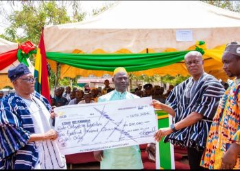 Member of Parliament for the Bole-Bamboi Constituency and Deputy Minister for Lands and Natural Resources, Yusif Sulemana [right]