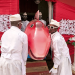 The coffin for a fishmonger in Accra in 2024. Photograph: CNN