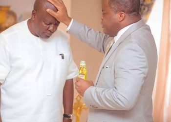 Rev. Stephen Wengam, General Superintendent of Assemblies of God, Ghana and President John Mahama