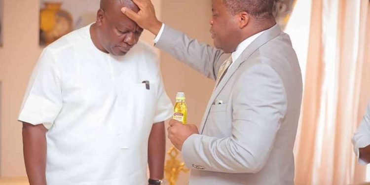 Rev. Stephen Wengam, General Superintendent of Assemblies of God, Ghana and President John Mahama