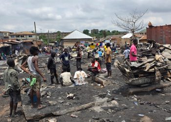 Scores displaced after dawn fire rips through slum