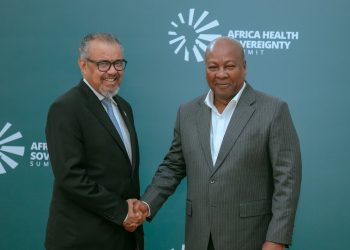 WHO Director-General Dr Tedros Adhanom Ghebreyesus(left)  President John Dramani Mahama(right)