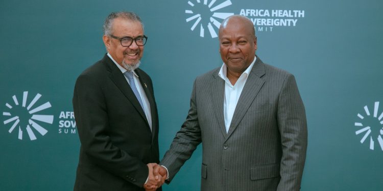 WHO Director-General Dr Tedros Adhanom Ghebreyesus(left) President John Dramani Mahama(right)