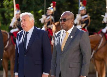 French Senate, Gérard Larcher (L), President John Dramani Mahama (R)