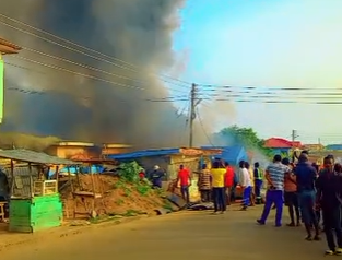 Fire outbreak at Bubuashie, near Atiko Junction in Accra