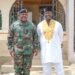 CDS, Lt. Gen. William Agyapong with one ex-servicemen during his visit