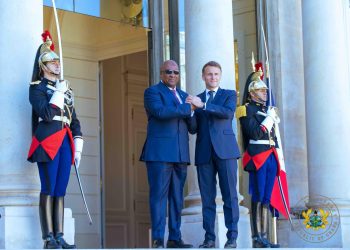 President Mahama (left) with President Macron