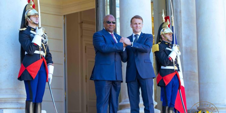 President Mahama (left) with President Macron