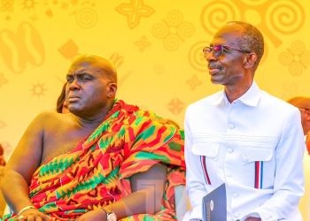 Chief of Staff Julius Debrah (left) and NDC National Chairman Johnson Asiedu Nketia (right)