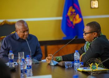 President John Dramani Mahama (left) and IMANI Africa President Franklin Cudjoe (right)