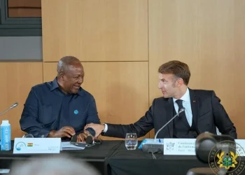 President of Ghana, John Dramani Mahama (left) and President of France, Emmanuel Macron (right)
