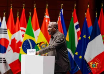 President John Dramani Mahama delivering his speech as Co-Chair of the One Health Summit in Lyon, France