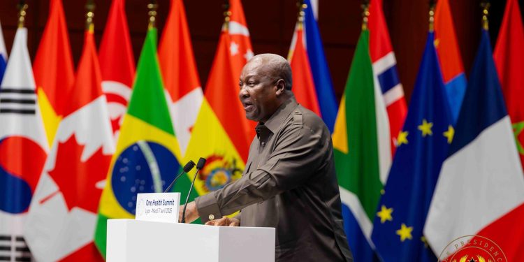 President John Dramani Mahama delivering his speech as Co-Chair of the One Health Summit in Lyon, France
