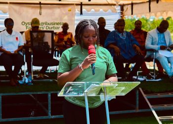 Mrs Elizabeth Bidzakin, Esq, CEO, delivering the welcome address at the event