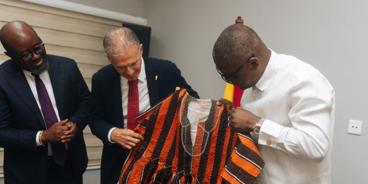 From the left: GFA President Kurt Okraku, Black Stars Head Coach Carlos Queiroz and Sports Minister Kofi Adams