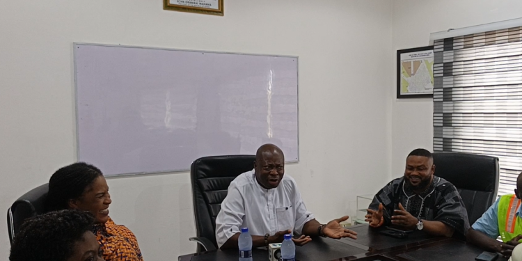 , CEO for the Tema Shipyard Limited, Alhaji Osman Sulemana (in white)