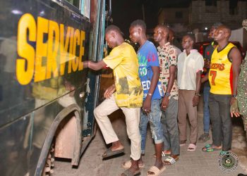 West African nationals rescued by the Ghana Immigration service from the street