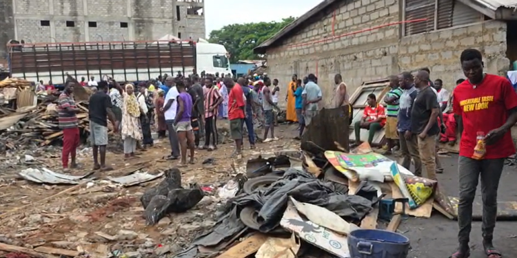 Some residents at the scene