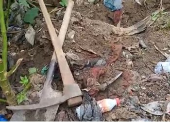 Some of the tools allegedly used to dig the hole.