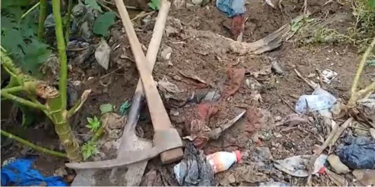 Some of the tools allegedly used to dig the hole.